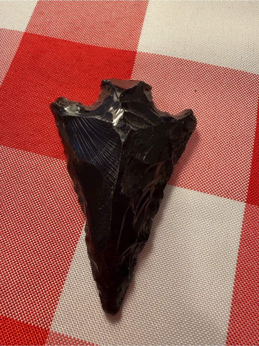 2.5” Black Obsidian Arrowhead – Knapped Stone Point